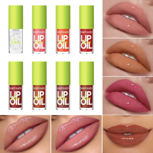 8-Color Candy Lip Gloss - Moisturizing, Pearlescent, Nude Lip Stain