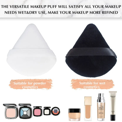 10/20Pcs Triangle Velvet Powder Puffs - Mini, Washable Makeup Sponges
